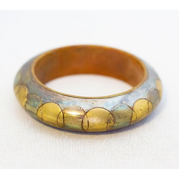 8 inch, Vintage Geometric Circles Stylish Bangle - E1 - Picture 1 of 3